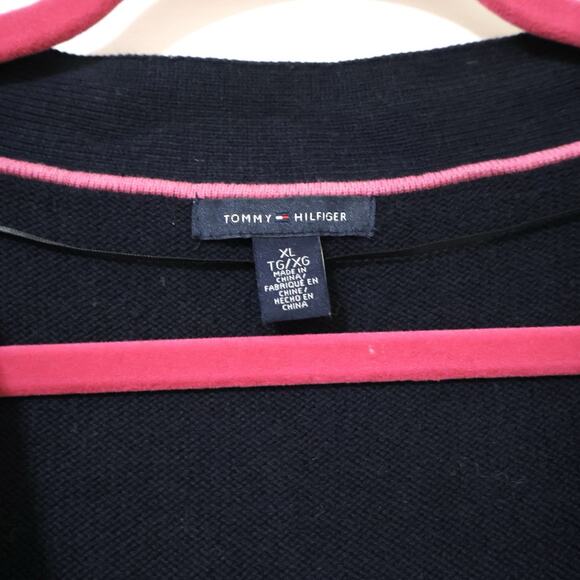 Tommy Hilfiger Fair Isle Sequin Navy Sweater Vest XL Holiday NYE Christmas - Picture 2 of 7